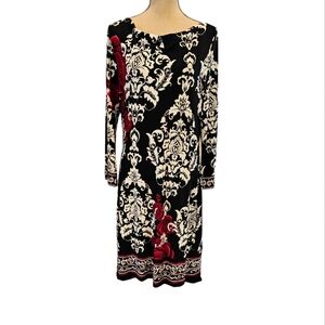 NWOT White House Black Market Baroque Print Midi Dress